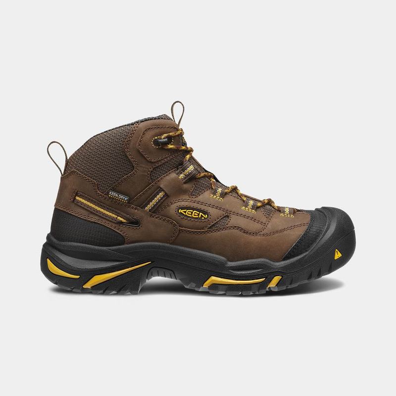 Botas De Trabajo Keen Braddock Waterproof Mid Soft Toe Para Hombre Marrom/Negros - Botas Keen Mexico